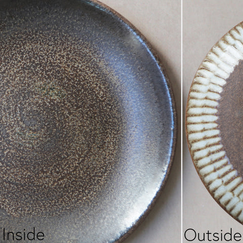 Eelskin Inside/ White Chamois Outside of Progress Cafe Plate