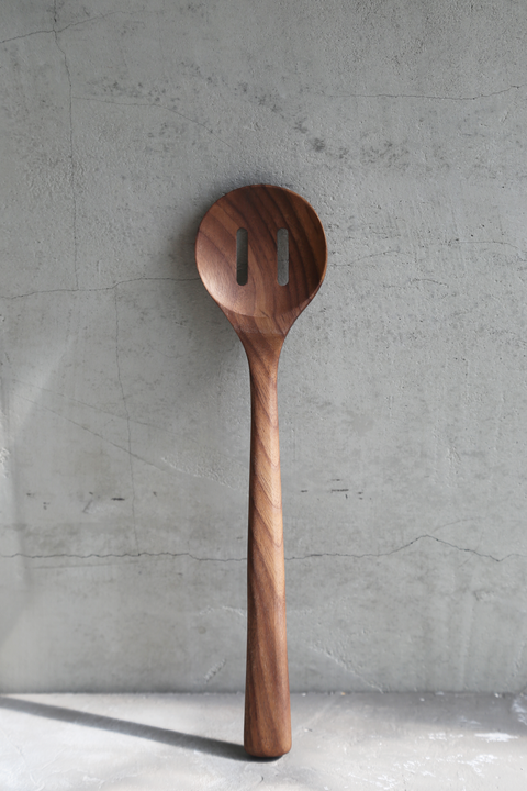 MMclay handcrafted wooden slotted spoon