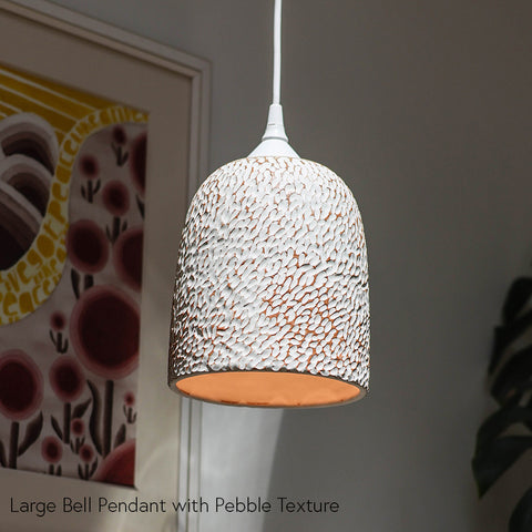 Large Ceramic Pebble Bell Pendant