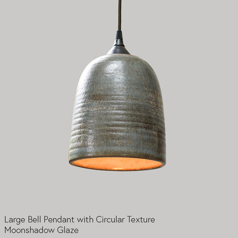Large Ceramic Circular Bell Pendant Moonshadow
