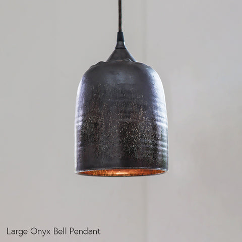 Large Ceramic Onyx Bell Pendant