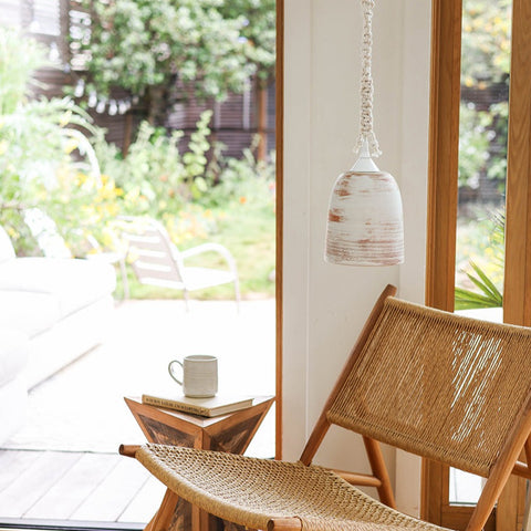Ceramic Circular Bell Pendant Buttermilk