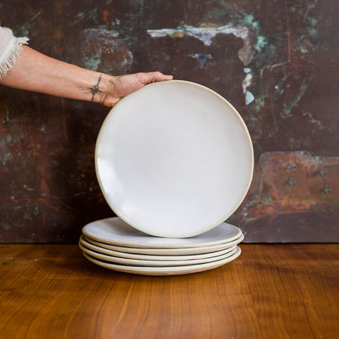 Front of a Chantilly Dinner Plate on a stack of plates
