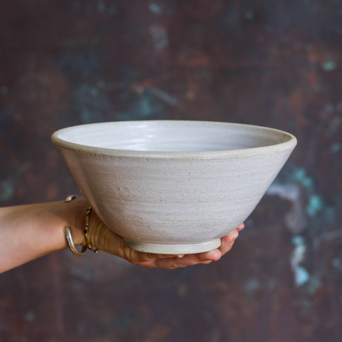 Holding a Chantilly Ramen Bowl