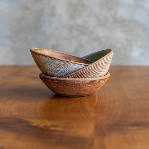 Stack of Bowls, showcasing the exterior texture
