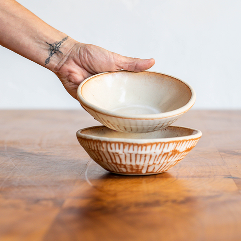 Showcasing the textures of the Workshop Small Soup Bowl