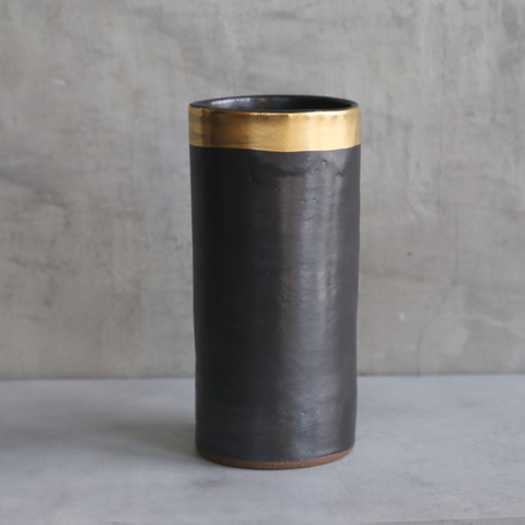 Gold Deco Cylinder Vase