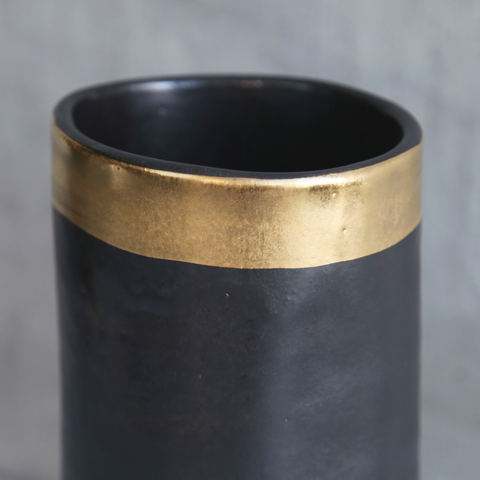 Gold Deco Cylinder Vase