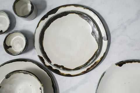 Inkblot Dining Collection: Assortment of Handcrafted Items Featuring Intricate Inkblot Designs